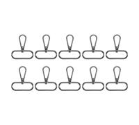 sourcing map 10Pcs Swivel Clasps, 1.5 Inch Oval Ring Lobster Clasp Claw Metal Push Gate Snap Hook for Purse Making Keychain Belt Strap, Black