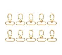 sourcing map 10Pcs Swivel Clasps, 1.5 Inch Oval Ring Lobster Clasp Claw Metal Push Gate Snap Hooks for Purse Making Keychain Belt Strap, Gold