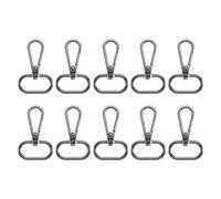 sourcing map 10Pcs Swivel Clasps, 1 Inch Oval Ring Lobster Clasp Claw Metal Push Gate Snap Hook for Purse Making Keychain Belt Strap, Black