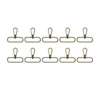 sourcing map 10Pcs Swivel Clasps, 2 Inch Oval Ring Lobster Clasp Claw Metal Push Gate Snap Hook for Purse Making Keychain Belt Strap, Brass