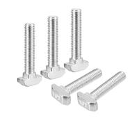 sourcing map 10Pcs T-Slot Bolts, M8 x 40mm Hammer Head Bolt T Screw Drop-in Stud for 4545 Series T-Slot Aluminum Extrusion Profile, 304 Stainless Steel, Silver