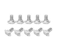 sourcing map 10Pcs T Slot Drop-in Bolt, M8 x 16mm T-Slot Bolts 304 Stainless Steel T Shape Stud Sliding Screw Hammer Head T-Bolt for Standard 4545 Series Aluminum Profile