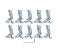 sourcing map 10Pcs T Slot L-Shape Interior Inside Corner Connector with M6 Screws and Wrench for 3030 Series Aluminum Extrusion Profile, Slot 15mm, Silver Tone