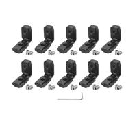 sourcing map 10Pcs T Slot L-Shape Interior Inside Corner Connector with M8 Screws and Wrench for 4545 Series Aluminum Extrusion Profile, Slot 19mm, Black