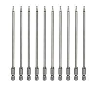 sourcing map 10pcs T10 Torx Head Screwdriver Bit 1/4" Hex Shank 6" (150mm) Long Magnetic No Hole Tip Tamper Proof 6 Point Star Screw Driver Drill Bits S2 Steel Industrial Power Screwdrivers