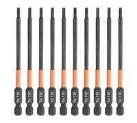 sourcing map 10pcs T10 Torx Head Screwdriver Bit 4" (100mm) Long 1/4" Hex Shank Magnetic No Hole Tamper Proof 6 Point Star Screw Driver Drill Bits Phosphate S2 Steel Industrial Power Tools