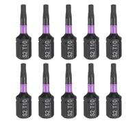 sourcing map 10pcs T10 Torx Screwdriver Bit 1/4" Hex Shank 25mm/1" Length Magnetic Star 6 Point Head S2 Steel Screw Driver Bit for Electric Manual Screwdrivers Precision Repair