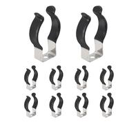 sourcing map 10Pcs T10 U Clips Holder Bracket, Stainless Steel LED Fluorescent Tube Clip, Lamp Support Pipe Clamps for 26mm 1" Light Bulb Tube Rod Mounting Accessories, 47mm H, Black