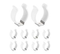 sourcing map 10Pcs T10 U Clips Holder Bracket, Stainless Steel LED Fluorescent Tube Clip, Lamp Support Pipe Clamps for 24mm 15/16" Light Bulb Tube Rod Mounting Accessories, 37mm H, White