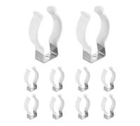 sourcing map 10Pcs T10 U Clips Holder Bracket, Stainless Steel LED Fluorescent Tube Clip, Lamp Support Pipe Clamps for 26mm 1" Light Bulb Tube Rod Mounting Accessories, 47mm H, White
