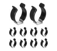 sourcing map 10Pcs T10 U Clips Holder Bracket, Stainless Steel LED Fluorescent Tube Clip, Lamp Support Pipe Clamps for 24mm 15/16" Light Bulb Tube Rod Mounting Accessories, 37mm H, Black