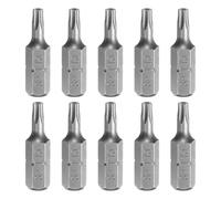 sourcing map 10pcs T15 Torx Screwdriver Bit 1/4" Hex Shank 25mm/1" Length S2 Steel Star 6 Point Head Hex Security Screw Driver Bits with Hole for Impact Electric Screw Driver Power Tools, Grey