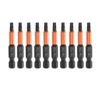 sourcing map 10pcs T20 Torx Head Screwdriver Bit 2" (50mm) Long 1/4" Hex Shank Magnetic No Hole Tamper Proof 6 Point Star Screw Driver Drill Bits Phosphate S2 Steel Industrial Power Tools