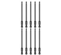 sourcing map 10pcs T20 Torx Screwdriver Bit 1/4" Hex Shank 100mm/4 Length S3 Steel Magnetic Tamper Proof Star 6 Point Head Hex Screw Driver Bits, Black