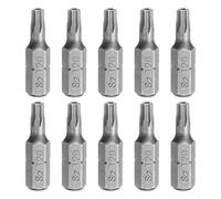 sourcing map 10pcs T20 Torx Screwdriver Bit 1/4" Hex Shank 25mm/1" Length S2 Steel Star 6 Point Head Hex Security Screw Driver Bits with Hole for Impact Electric Screw Driver Power Tools, Grey
