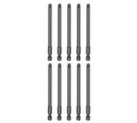 sourcing map 10pcs T30 Torx Screwdriver Bit 1/4" Hex Shank 100mm/4 Length S3 Steel Magnetic Tamper Proof Star 6 Point Head Hex Screw Driver Bits, Black