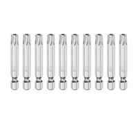 sourcing map 10pcs T40 Security Torx Bit 1/4" Hex Shank 2" Long S2 Steel Magnetic Tamper Resistant Star Bits Screwdriver Torx Head with Hole for Driver Drill Bits Remove Fastening Screws