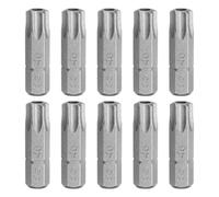 sourcing map 10pcs T40 Torx Screwdriver Bit 1/4" Hex Shank 25mm/1" Length S2 Steel Star 6 Point Head Hex Security Screw Driver Bits with Hole for Impact Electric Screw Driver Power Tools, Grey