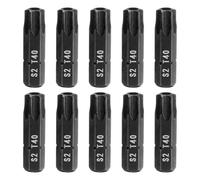 sourcing map 10pcs T40 Torx Screwdriver Bit 1/4" Hex Shank 25mm/1" Length S2 Steel Star 6 Point Head Hex Security Screw Driver Bits with Hole for Impact Electric Screw Driver Power Tools, Black