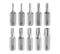 sourcing map 10pcs T5-T40H Torx Screwdriver Bit 1/4" Hex Shank 25mm/1" Length Magnetic Star 6 Point Head S2 Steel Screw Driver Bit