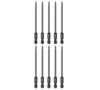 sourcing map 10pcs T8 Torx Screwdriver Bit 1/4" Hex Shank 100mm/4 Length S3 Steel Magnetic Tamper Proof Star 6 Point Head Hex Screw Driver Bits, Black