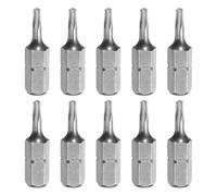 sourcing map 10pcs T8 Torx Screwdriver Bit 1/4" Hex Shank 25mm/1" Length S2 Steel Star 6 Point Head Hex Security Screw Driver Bits with Hole for Impact Electric Screw Driver Power Tools, Grey