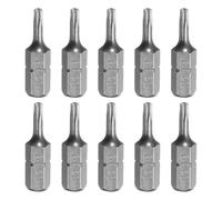 sourcing map 10pcs T9 Torx Screwdriver Bit 1/4" Hex Shank 25mm/1" Length S2 Steel Star 6 Point Head Hex Security Screw Driver Bits with Hole for Impact Electric Screw Driver Power Tools, Grey