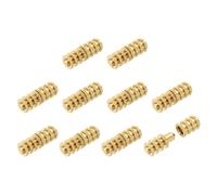 sourcing map 10Pcs Table Leaf Dowel Pin, 8x8x23mm Brass Table Top Leaf Alignment Pins Desk Bolt Sleeve Connectors for Furniture Cabinet Wooden Box, Gold Tone