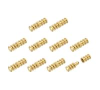 sourcing map 10Pcs Table Leaf Dowel Pin, 8x8x27mm Brass Table Top Leaf Alignment Pins Desk Bolt Sleeve Connectors for Furniture Cabinet Wooden Box, Gold Tone