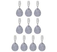 sourcing map 10Pcs Tablecloth Weights, Marble Table Cover Weights with Metal Clips, Teardrop Shape Stone Tablecloth Pendant 4.5 x 3.5cm for Outdoor Party Picnic Garden Table Decoration, Gray