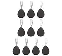 sourcing map 10Pcs Tablecloth Weights, Marble Table Cover Weights with Metal Clips, Teardrop Shape Stone Tablecloth Pendant 4.5 x 3.5cm for Outdoor Party Picnic Garden Table Decoration, Black