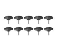 sourcing map 10pcs Tee Wing Knobs Thumb Screws M5 x 16mm Standard Male Thread Plastic T Knobs Handles Hand Clamping Knobs Grip Thumbscrew, Black