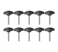 sourcing map 10pcs Tee Wing Knobs Thumb Screws M5 x 40mm Standard Male Thread Plastic T Knobs Handles Hand Clamping Knobs Grip Thumbscrew, Black