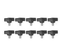 sourcing map 10pcs Tee Wing Knobs Thumb Screws M6 x 8mm Standard Male Thread Plastic T/Z Knobs Adjustable Handles Hand Clamping Thumbscrew, Black