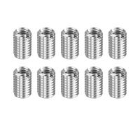 sourcing map 10pcs Thread Repair Inserts M8 x 1.25 Male to M6 x 1 Female Thread 12mm Long Stainless Steel Reducing Nuts Metric Self Tapping Sleeves Threaded Reducer Industrial Fasteners