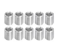 sourcing map 10Pcs Threaded Inserts, M12-1.75x20 & M16-2x20 Stainless Steel 303 Screw Thread Sleeves Thread Repair Insert for Mechanical Equipment