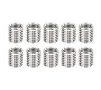 sourcing map 10Pcs Threaded Inserts, M16-2x22 & M20-2.5x22 Stainless Steel 303 Screw Thread Sleeves Thread Repair Insert for Mechanical Equipment