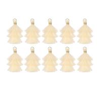 sourcing map 10Pcs Tiny Tri-Layered Tassels 1.6" Mini Tassel Bag Charm Bohemian Keychains Handmade Tassel Keychain for DIY Projects, Jewelry Making, Decoration (Beige)