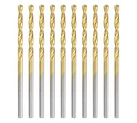 sourcing map 10pcs Titanium Twist Drill Bit 5/64" Drilling Dia High Speed Steel Drills for Hardened Metal, Stainless Steel, Cast Iron, Wood, Plastic