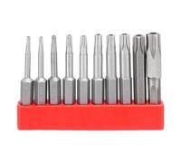 sourcing map 10pcs Torx Bits Sets 1/4" Hex Shank TT8-TT45 Magnetic Head 2" Length Screwdriver Bits S2 Steel 5 Point Security for Repair Work Electric Screw Driver