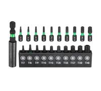 sourcing map 10pcs Torx Screwdriver Bit Set TT7 TT8 TT9 TT10 TT15 TT20 TT25 TT27 TT30 TT40 S2 Steel 1/4" Hex Shank Magnetic Power Drill Bits with Bit Holder and Extension Holder