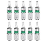 sourcing map 10pcs Torx Screwdriver Bit T10H 1/4" Hex Shank 25mm/1" Length Magnetic Star 6 Point Head Hex Bits S2 Steel Electric Screw Driver Bit with Hole Torx Head