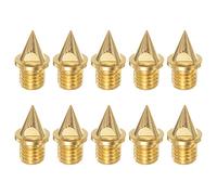sourcing map 10pcs Track Spikes 1/4 Inch Alloy Steel Lightweight Replacement Spikes for Sprint Short Running Track Shoes, Golden
