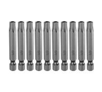 sourcing map 10pcs TS40 Star 5 Point Screwdriver Bit 1/4" Hex Shank 2" Length Magnetic Security Torx Head Screw Driver Power Tool