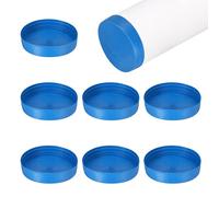 sourcing map 10Pcs Tube End Cap Plastic Hole Plugs, 143 x 30mm Round Tube Pipe Cap Cover Screw Thread Protective Sleeve Fit 141mm/5.55" OD Tube for Tubing, Fence Railing, Pipe Post, Blue