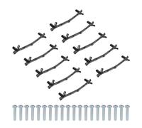 sourcing map 10Pcs Twig Knobs, 5" Zinc Alloy Tree Branch Furniture Dresser Pull Handles for Kitchen Wardrobe Farmhouse (Black, 4" Hole Distance)