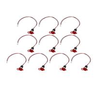 sourcing map 10pcs Type-C Female Chassis 2 Pin Wire, 3A 5V Round Threaded USB-C Female Socket to PH2.0 Waterproof Terminal Extension Cable with Red Cover and Nut for PC LED Lamps Laptop, Black