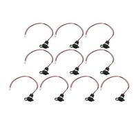 sourcing map 10pcs Type-C Female Chassis 2Pin Wire, 3A 5V Round Threaded USB-C Female Socket to PH2.0 Waterproof Terminal Extension Cable with Black Cover and Nut for PC LED Lamps Laptop, Black