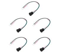 sourcing map 10pcs Type-C Female Chassis 4 Pin Wire, 5V 3A Round Threaded USB-C Female Socket to PH2.0 Waterproof Terminal Extension Cable with Cover for PC, LED Lamps, Laptop 6"