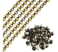 sourcing map 10Pcs Upholstery Tacks Strips, 1Meter Glossy Decorative Nail Trims for Sofa Headboard Chair Furniture with Upholstery Nails (11mm Bronze)